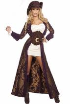 Roma Costume Women&#39;s 6 Piece Decadent Pirate Diva, Brown/Purple/White, L... - £156.32 GBP+