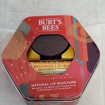Burt&#39;s Bees Natural Lip Moisture Peppermint Gift Set Overnight Treatment - £7.50 GBP