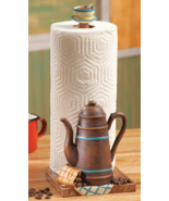 Farmhouse Rustic Coffee Pot Kitchen Paper Towel Holder Cup Accent Top Gi... - $46.97