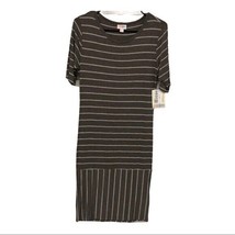 LulaRoe taupe Gray striped Julia dress - £24.46 GBP