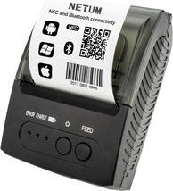 Netum Bluetooth Receipt Printer, Portable 58Mm Mini Thermal Pos Printer, - £51.95 GBP