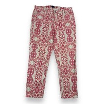 NYDJ Not Your Daughters Jeans Red Stone Tribal Tiki Ankle Pants Tummy Tu... - $19.31