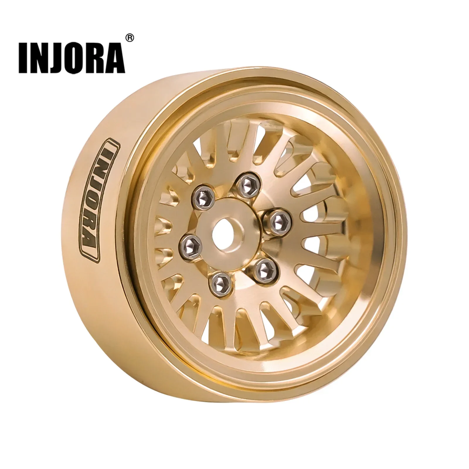 INJORA 1.0 Plus Brass Beadlock Wheel Rim for 1/24 1/18 RC Crawler TRX4M Ascent18 - £40.43 GBP