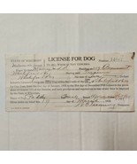State Of Wisconsin USA License For Dog &quot;PADDY&quot; - March 1935 Vintage Dog ... - $35.64