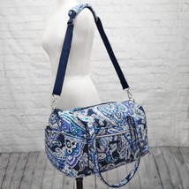 ❤️ Vera Bradley Deep Night Paisley Medium Duffel Navy Blue Gray - £38.36 GBP