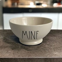 Rae Dunn &quot;MINE&quot; Cereal Soup Salad Ice Cream Bowl Farmhouse Country Chic White - £13.31 GBP