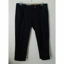Tommy Hilfiger The Reade Crop Blue Pants Women 12 Flat Front Zip Up Stretch - £12.45 GBP