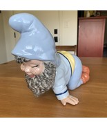 Vintage Blue Gnome Hands And Knees Peeking Ceramic Glazed 10&quot; x 7&quot; tall - €38,90 EUR