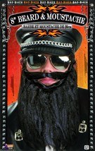 Bad Biker Black 8&quot; Beard &amp; Moustache Facial Hair Mustache Halloween Accessory - £6.95 GBP