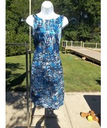 NWOT ANN TAYLOR GORGEOUS BLUE PRINT DRESS 6P - $34.99