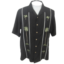 Batik Bay Men Hawaiian camp shirt pit to pit 25 L embroidered palm tropical - £14.98 GBP