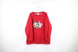 Vtg 90s Looney Tunes Womens Medium Faded Baggy Oversized Christmas Sweatshirt - £47.44 GBP