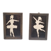 Vintage Ballet Silhouette Framed Pictures Ballerina Dance Set Tutu Handmade - £14.21 GBP