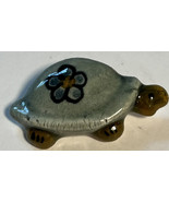 Pin Unbranded Turtle Handmade Blue with flower, brown Clay 1 Inch handcr... - £2.37 GBP