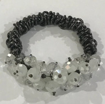 Strand Crystal  Bead Bracelet  Dark Tones Stretch Adjustable Up6” - £14.38 GBP