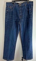 Beat &amp; Ryhthm Mens Sz 42 x 32 Jeans Button Back Pockets White Stitching  - £15.56 GBP