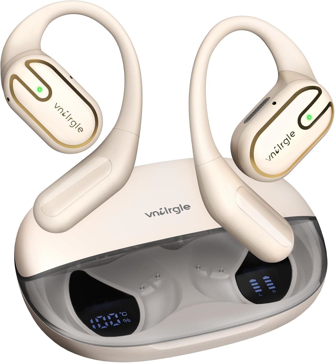 Open Ear Headphones Earbuds Wireless - 5.4 Bluetooth Ear Buds With Led Digital  			