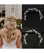 Boho Bridal Hair Vine, Gold Leaf Bridal Hairband, Gold Crystal Bridal Ha... - $759.32 MXN