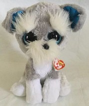 Ty Beanie Boos WHISKERS the Schnauzer Dog 9&quot; Medium Buddy 2015 w/Tags - £7.83 GBP