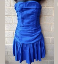 Guess By Marciano Womens Blue Strapless Silk Dress Formal prom Party Sz Small - £47.25 GBP