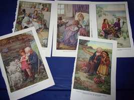 Vintage 5 Heidi Lithographs From A Book - £4.71 GBP