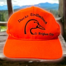 Vintage Ducks Unlimited Blaze Orange Hunting Hat Snapback - £7.46 GBP