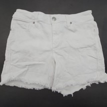 Seven 7 Women&#39;s Cut Off Denim Jean Shorts Size 8 White Cotton Blend - £14.78 GBP