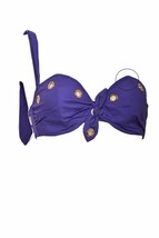 Agent Provocateur Womens Bikini Top Gold Hoops Swimwear Purple Size Uk 32DD - £59.21 GBP