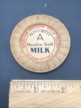 Vintage Sterling Meadow Gold Dairy Milk Bottle Cap Lid Oklahoma City OK 2 1/8&quot; - £8.30 GBP