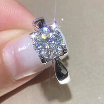 4Ct Round Cut Diamond 14K White Gold Finish 925 Silver Solitaire Engagem... - $1,242.92 MXN