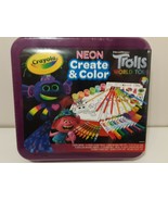 Crayola Trolls World Tour Neon Create &amp; Color Art Set 70+ Art Supplies B... - £9.37 GBP