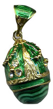 Silver russian Handmade Fabergé egg pendant #pd-11-003 gold plated - £53.18 GBP