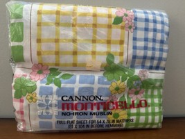 NEW Vintage Cannon Monticello Picnic Floral Full Flat Sheet Daisy Flower... - $656.60 MXN