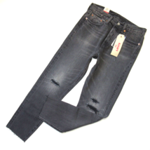 NWT Levi&#39;s Wedgie in Grey Tumble Destroyed Selvedge High Rise Raw Hem Jeans 26 - £40.34 GBP