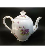 Antique Wm Guerin Limoges France Porcelain Coffee Pot Purple Violets Pit... - £135.67 GBP
