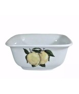 White Lemon Motif Square Glass Vegetable Serving Bowl 7 1/4&quot; x 7 1/2&quot; - $14.84