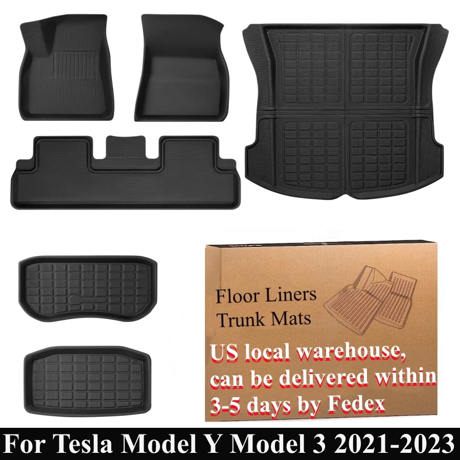 For Tesla Model 3 2021-2024 Model Y 2020-2024 RHD LHD Floor Mats XPE Anti-Slip - £113.14 GBP+