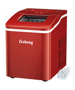 Portable Ice Maker Machine Countertop 26Lbs/24H Self-Cleaning W/ Scoop Red - $157.71 CAD