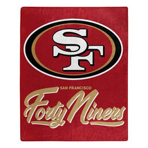 San Francisco 49ers 50&quot; by 60&quot; Plush Signature Raschel Throw Blanket - NFL - £29.29 GBP