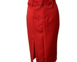 Tea &amp; Cup Women&#39;s High Rise Side Slit Belted Skirt Coral Red - $686.01 MXN