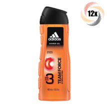 12x Bottles Adidas Team Force 3in1 Body Hair &amp; Face Shower Gel Shampoo | 400ml - £41.90 GBP