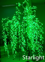 Outdoor 6.5ft Green LED Willow Tree Night Light House Wedding Decor Rainproof - £294.93 GBP