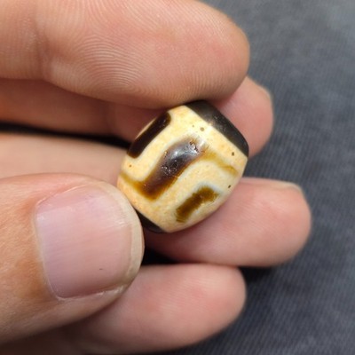 Antik Stil Alt Tibetisch 2 Augen Achat Stein Dzi Perlen Amulett Item image 6