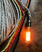 25 Feet: Jute Covered Electrical Cord, Rope/Hemp Twisted Pair Lamp/Pendant Wire - £23.23 GBP
