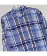 MEN&#39;S TASSO ELBA Sz XL (17 / 17.5) DRESS SHIRT ~ VGC ~ BLUE PLAID / LONG... - £12.94 GBP