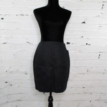GUESS Womens Size 6 Small Makara Linen Short Pencil Skirt Jet Charcoal Black NWT - £19.66 GBP