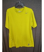 Nike Shirt Mens Extra Large Neon Yellow Combat Pro Fit Fitted Active Drifit - $21.09