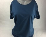 Les Copains Womens Basic T-Shirt Navy Blue Crew Neck Stretch Cotton Blen... - $20.99