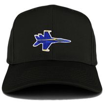 Trendy Apparel Shop Blue Angel Jet Patch Structured Baseball Cap - Black - £13.45 GBP