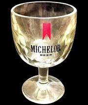 Vintage Michelob Beer Thick Glass Thumbprint Mug Goblet Chalice, stemmed - £11.76 GBP